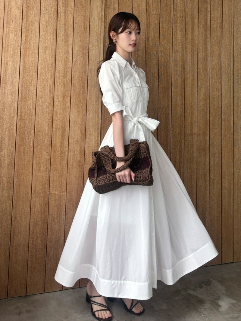 サファリシャツワンピース SNIDEL スナイデル ワンピース・ドレス ワンピース ホワイト【送料無料】[Rakuten Fashion]