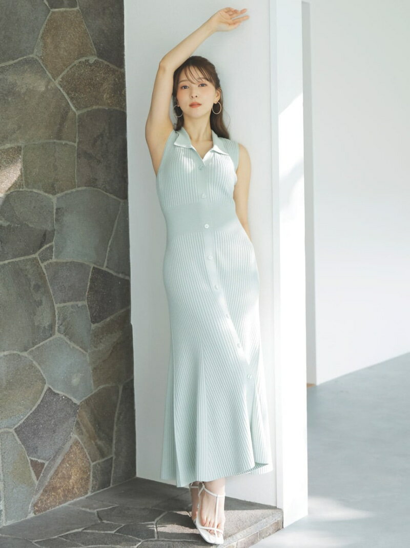 フロントボタンニットワンピース SNIDEL スナイデル ワンピース・ドレス ワンピース ブラック ピンク【送料無料】[Rakuten Fashion]