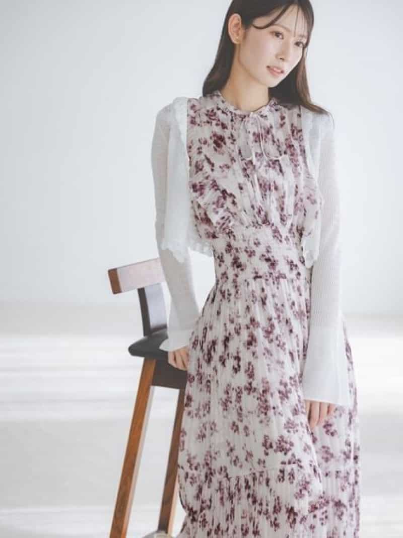 【販路限定サイズあり】Sustainableフリルワンピース SNIDEL スナイデル ワンピース・ドレス ワンピース グリーン ベージュ ピンク【送料無料】[Rakuten Fashion]