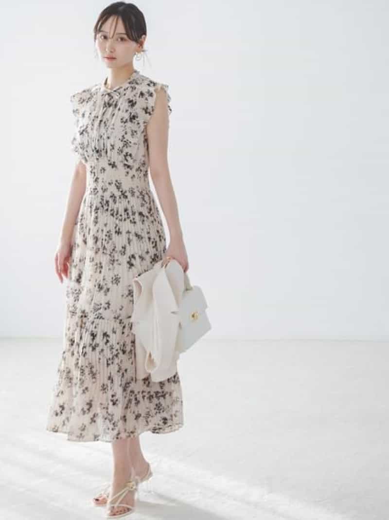 【販路限定サイズあり】Sustainableフリルワンピース SNIDEL スナイデル ワンピース・ドレス ワンピース グリーン ベージュ ピンク【送料無料】[Rakuten Fashion]