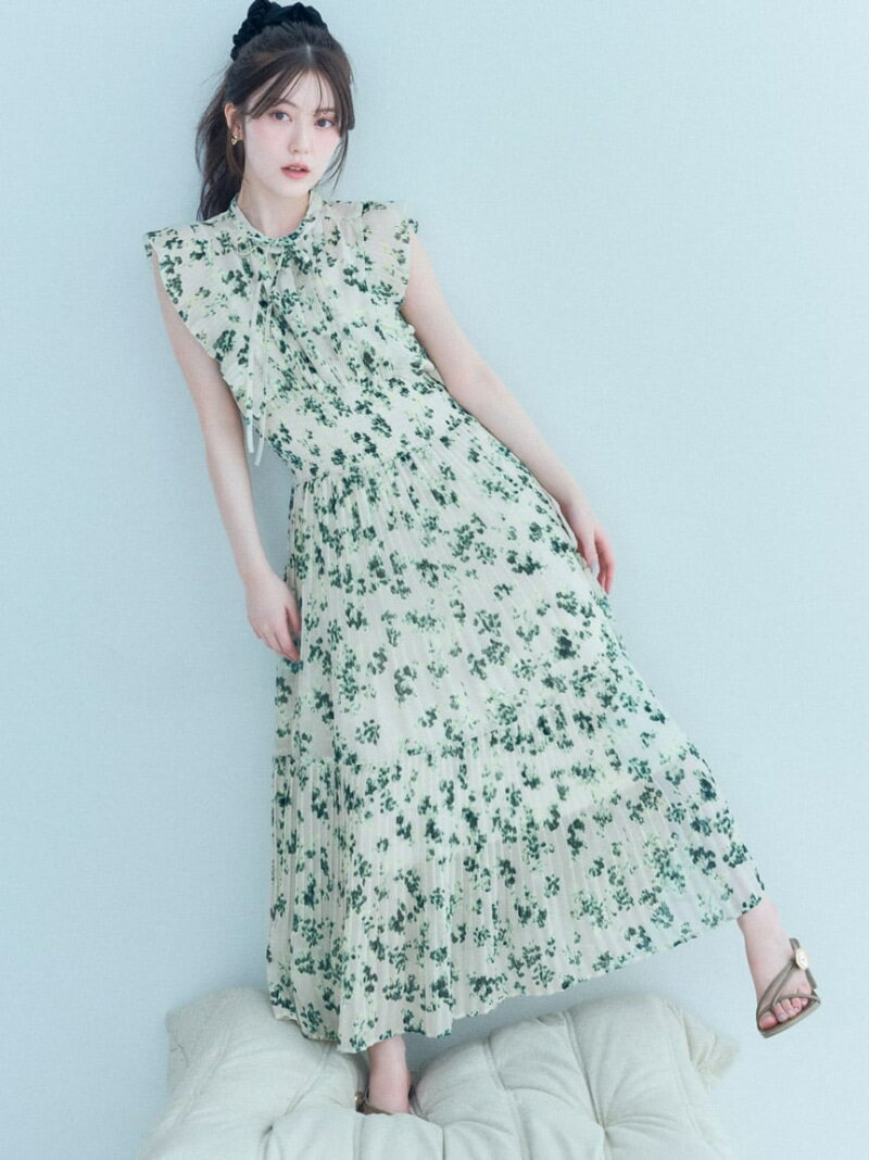 【販路限定サイズあり】Sustainableフリルワンピース SNIDEL スナイデル ワンピース・ドレス ワンピース グリーン ベージュ ピンク【先行予約】*【送料無料】[Rakuten Fashion]