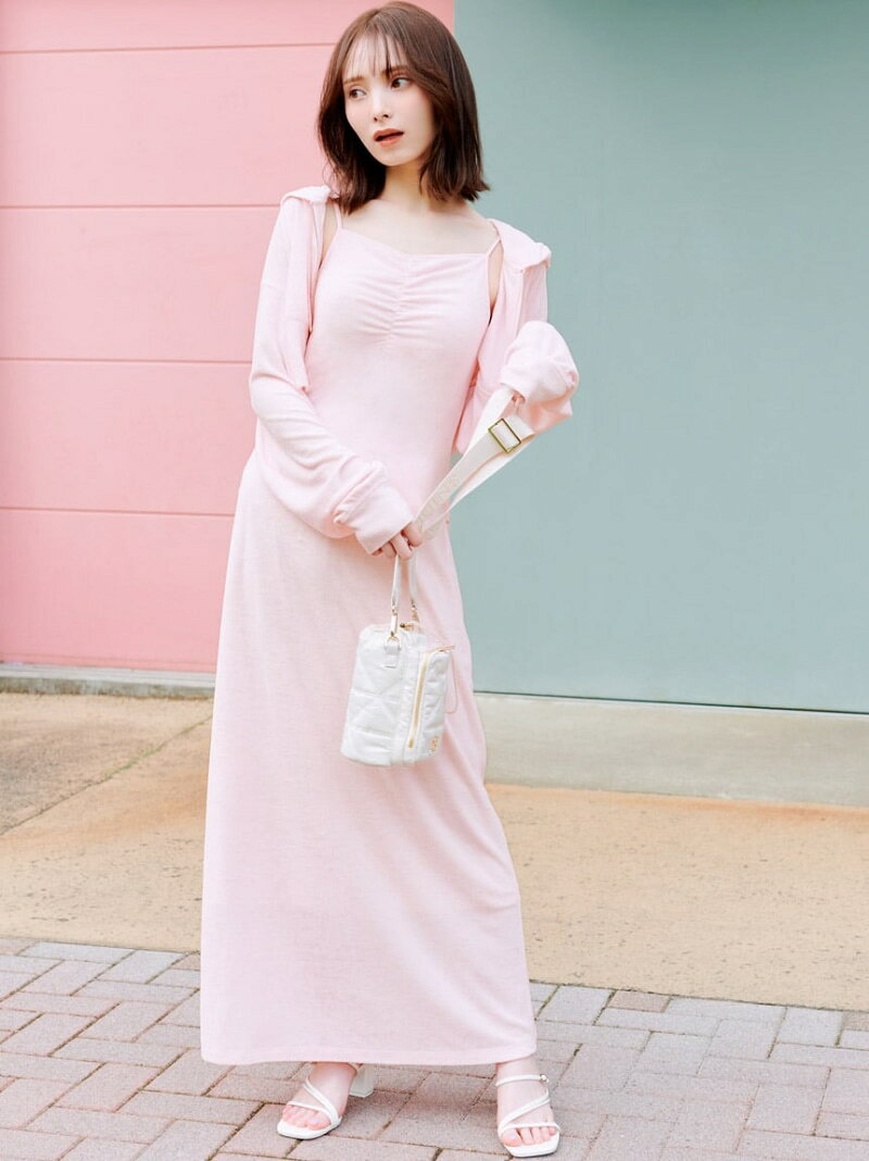 【SALE／50%OFF】【WEB限定】パイルパーカーセットキャミワンピース SNIDEL スナイデル ワンピース・ドレス ワンピース ブラック イエロー ピンク【RBA_E】【送料無料】[Rakuten Fashion] snidel-10012930 SNIDEL/スナイデル サンプル画像3