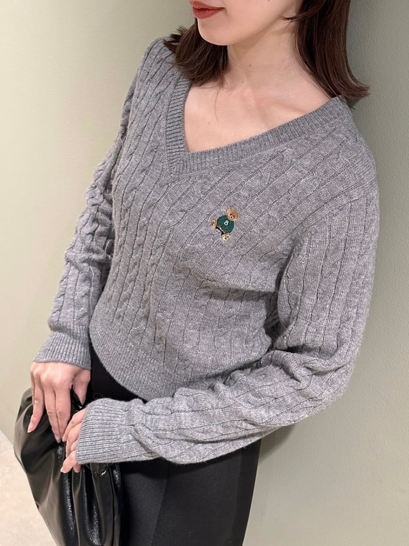 【SALE／40%OFF】【BEARPAW】ケーブルニットプルオーバー SNIDEL スナイデル トップス ニット ブルー ピンク イエロー グレー ホワイト【RBA_E】【送料無料】[Rakuten Fashion]
