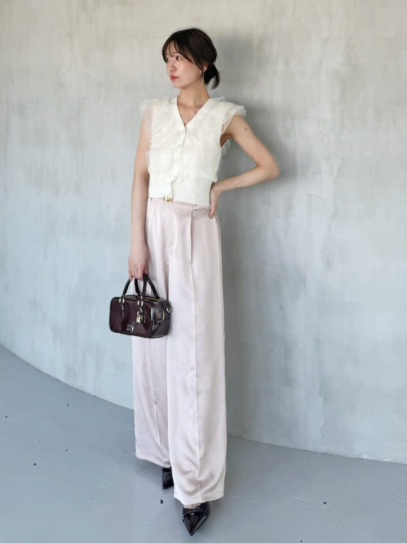 【SALE／50%OFF】サテンワイドパンツ SNIDEL スナイデル パンツ その他のパンツ ネイビー【RBA_E】【送料無料】[Rakuten Fashion]