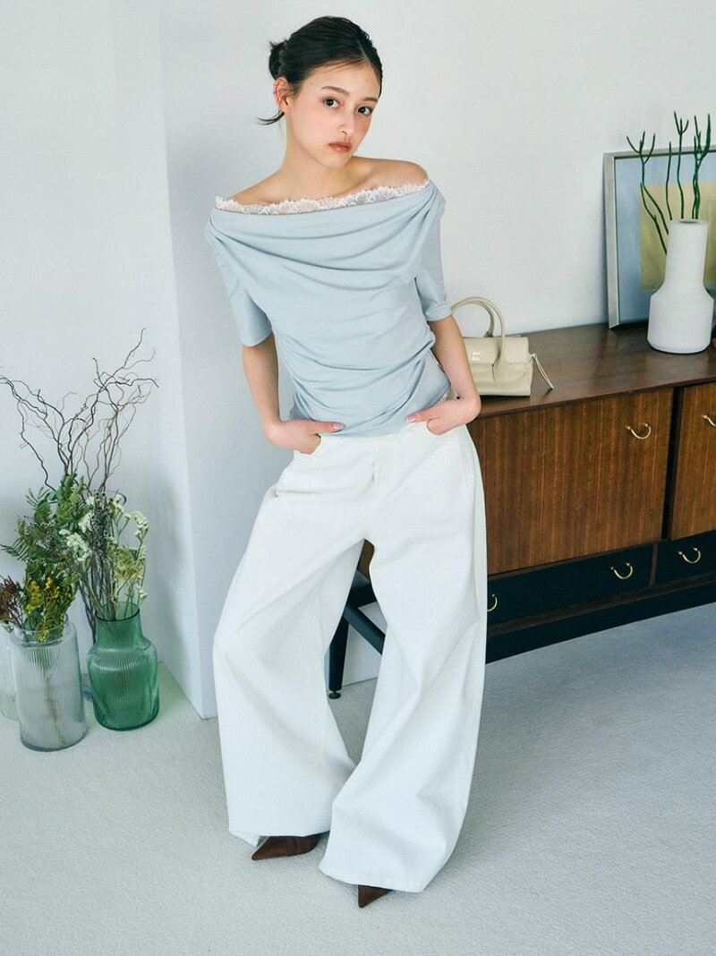 Rakuten - 【Kuroki denim】ハイライズワイドデニム SNIDEL スナイデル パンツ その他のパンツ ホワイト【先行予約】*【送料無料】[Rakuten Fashion]
