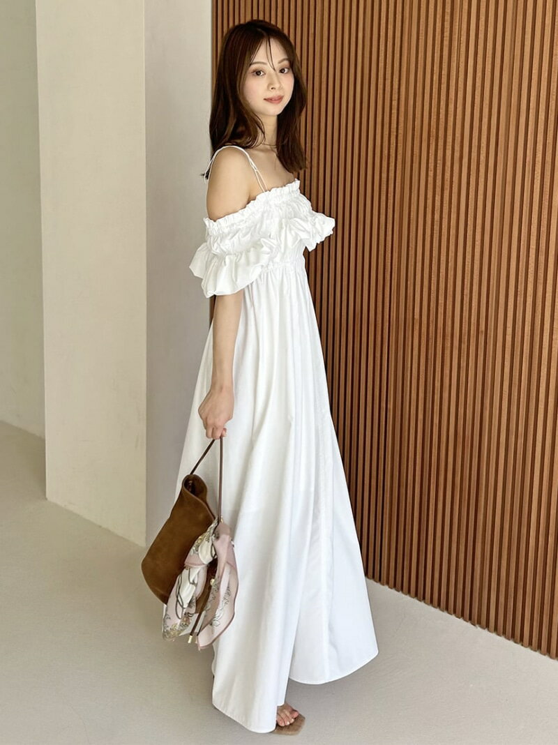 【SALE／40%OFF】スモッキングキャミワンピース SNIDEL スナイデル ワンピース・ドレス ワンピース ホワイト イエロー【RBA_E】【送料無料】[Rakuten Fashion]のサムネイル