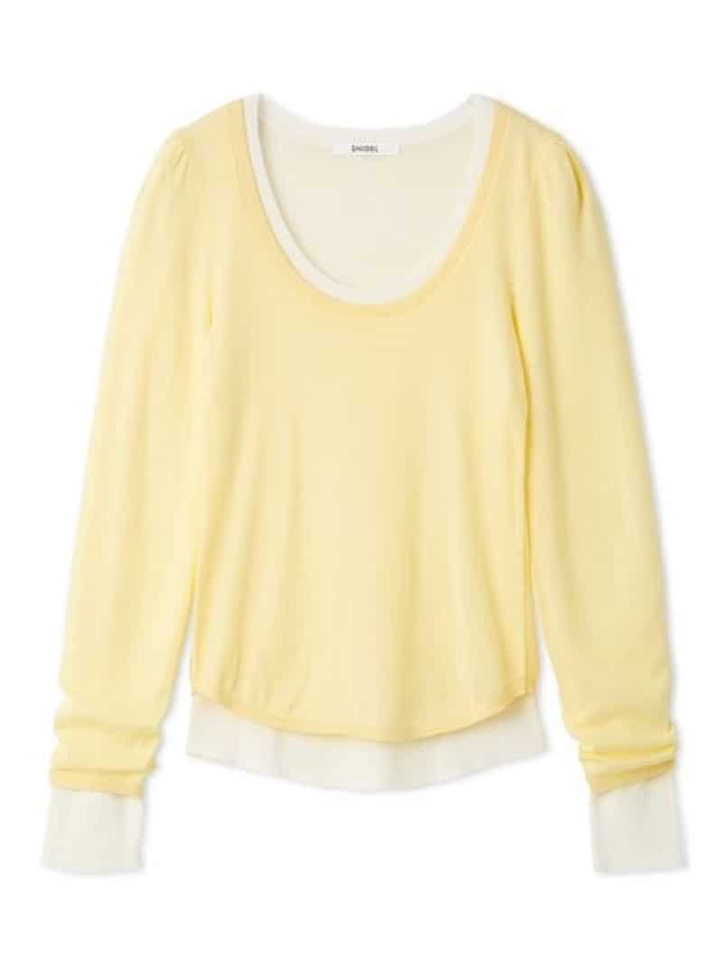 【SALE／50%OFF】レイヤードニット SNIDEL スナイデル トップス ニット イエロー グレー ピンク【RBA_E】【送料無料】[Rakuten Fashion]