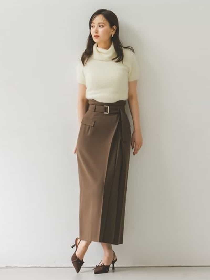 【SALE／50%OFF】ベルトデザインタイトスカート SNIDEL スナイデル スカート ロング・マキシスカート グレー【RBA_E】【送料無料】[Rakuten Fashion]