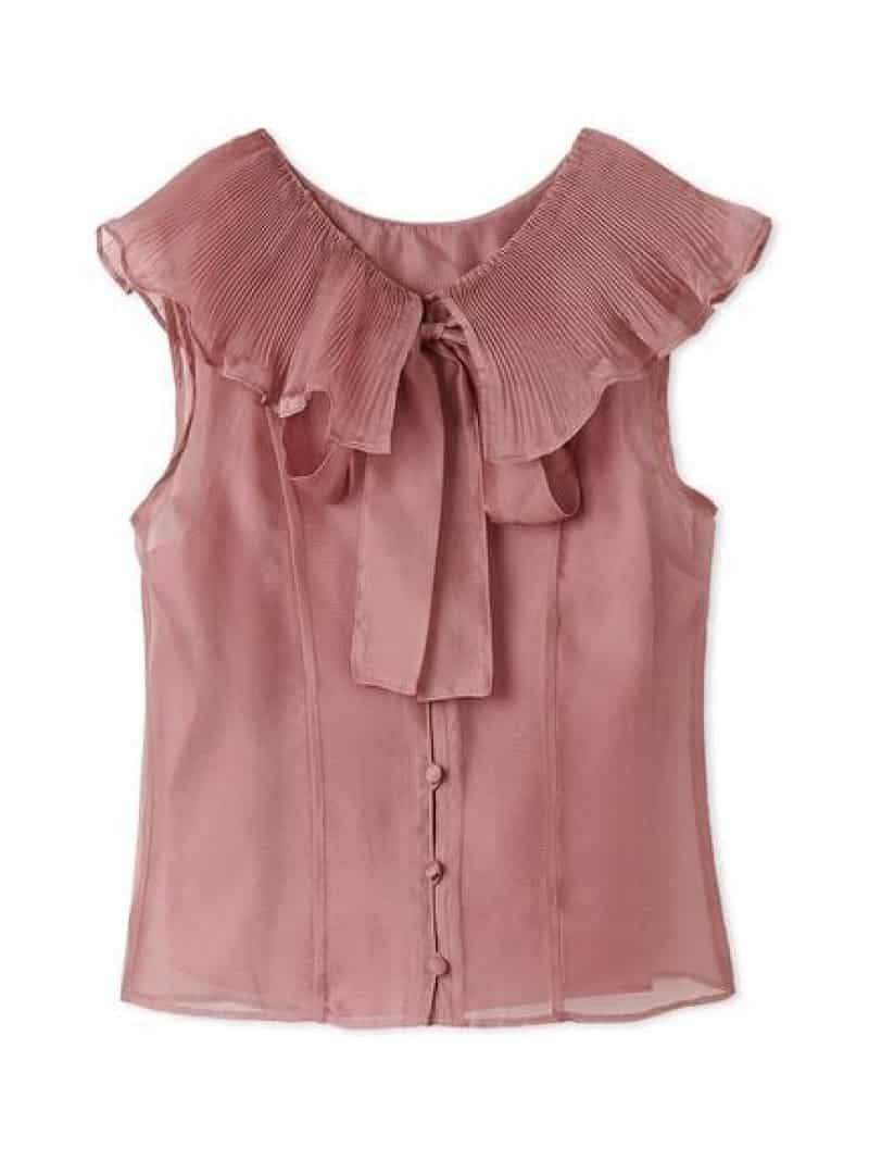 【SALE／50%OFF】ビッグカラーシアーブラウス SNIDEL スナイデル トップス シャツ・ブラウス ブラック ホワイト ピンク【RBA_E】【送料無料】[Rakuten Fashion]