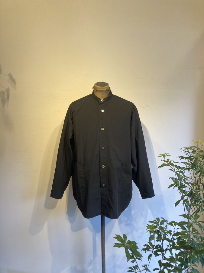 美品】HAVERSACK ハバーサック ストライプ・シルクシャツ ブラック