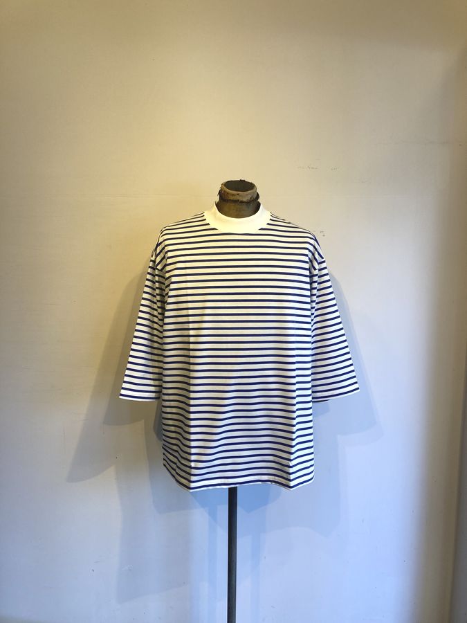 Rakuten - EEL Products(イールプロダクツ)MOCK NECK QUALITEE 3/4 boarder