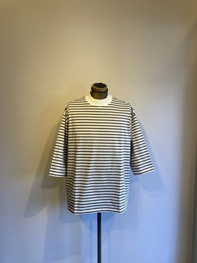 Rakuten - EEL Products(イールプロダクツ)MOCK NECK QUALITEE 3/4 boarder