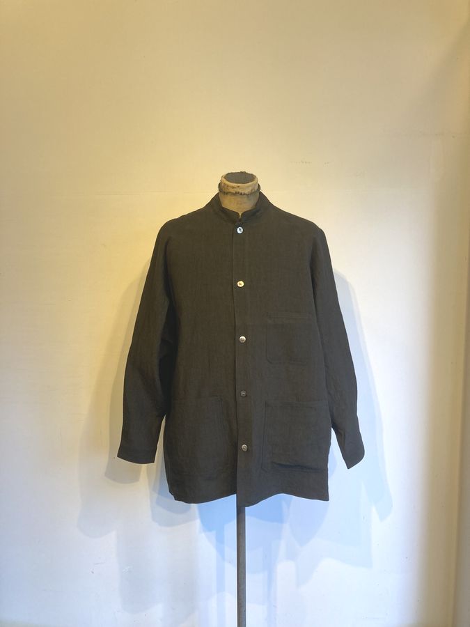 樂天商城 - HAVERSACK(ハバーサック)リネンスタンドカラーカバーオールシャツ