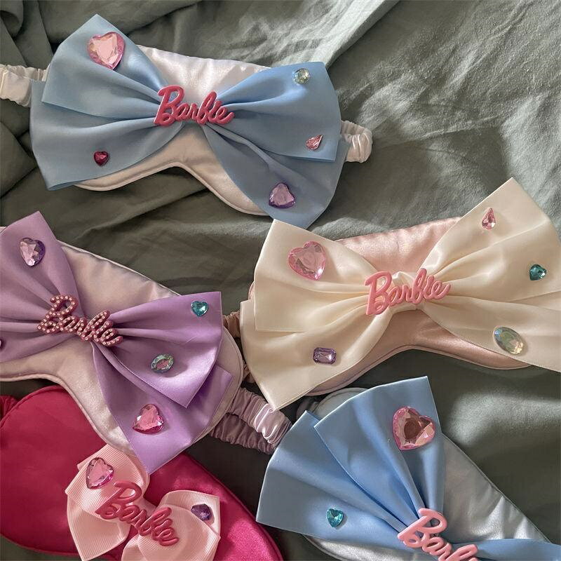 アイマスク バービー風 Barbie 睡眠 アイスシルク 安眠 男女兼用 遮光 水洗い 快適 リボン Y2K 大きい ..