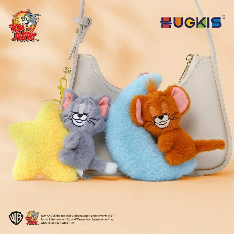 トムとジェリー ぬいぐるみ バッグチャーム キーホルダー ポーチ 星 月 グッズ キャラクター もふもふ ..