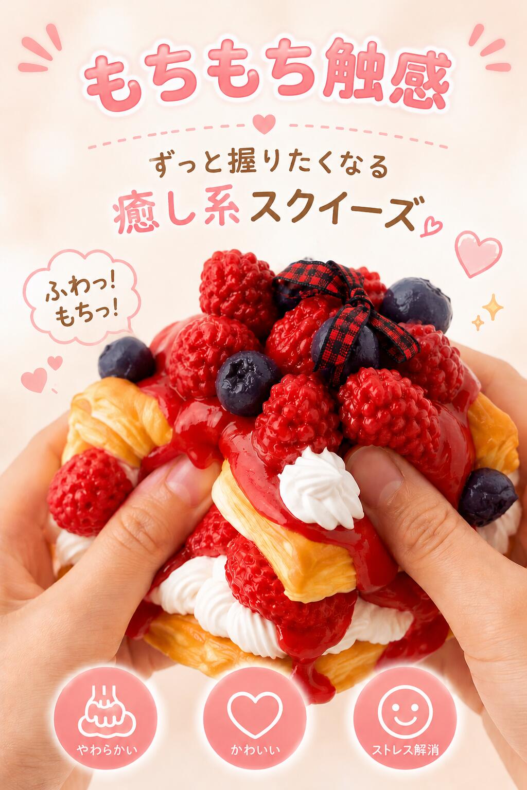 「スーパーSALE限定15％OFF」スクイーズ 水感スクイーズ 大福 食べ物スクイーズ 低反発 もちもち ぷにぷに 大サイズ 中サイズ 握る ストレス解消 癒し系 おもちゃ かわいい Y2K デスク用 子供 大人 プレゼント ギフト SOFUMI公式 snnm0726-10001397 Life-Stay サンプル画像3