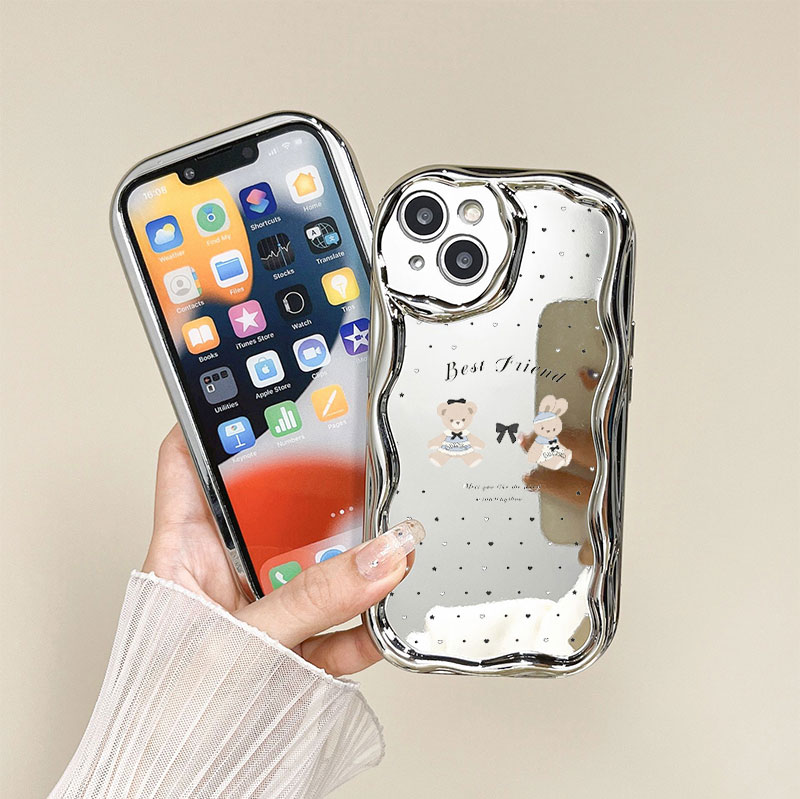 乐天商城 - ドット柄 スマホケース iPhoneケース 可愛いスマホケース 個性派ケース デザインケース メッキ加工クリームウェーブケース 対応 iPhone17 ケース iPhone16e iPhone17Pro ケース iPhone15 iPhone16 ケース iPhone14 iPhone12 iPhone13 mini