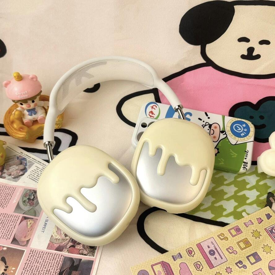 樂天商城 - AirPods Max ケース カバー イヤーカップ 保護カバー 衝撃 吸収 保護 アクセサリー ヘッドホンカバー アップル エアーポッズマックス アイボリー クリーム