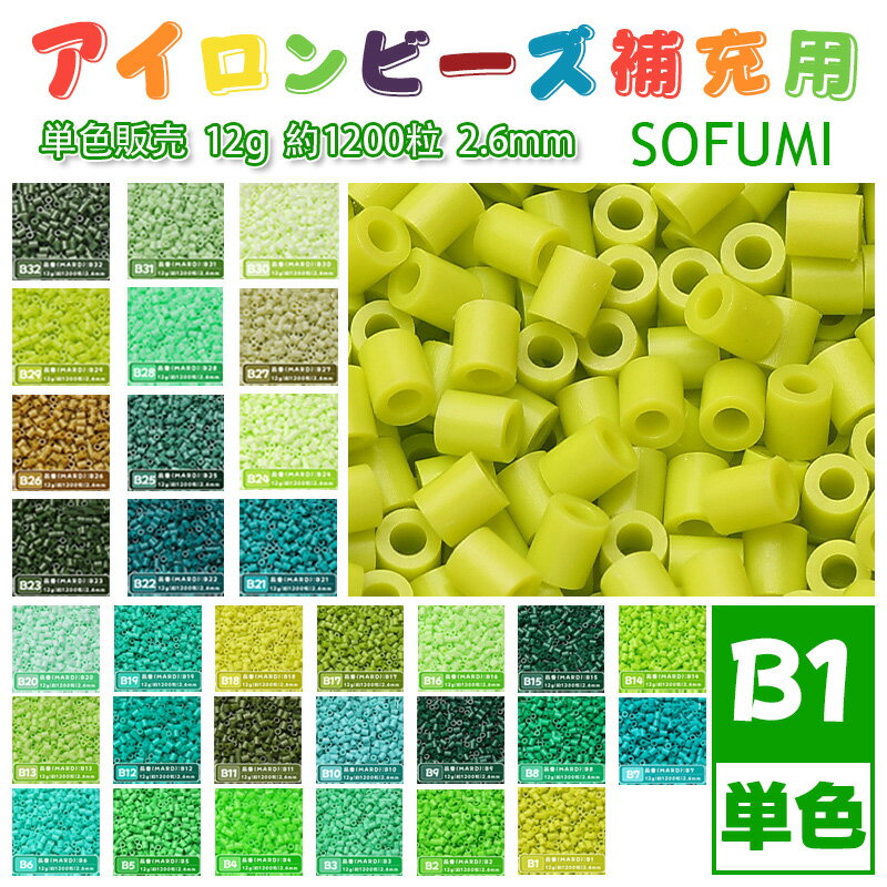SOFUMI [B1] 12g 単色 アイロンビーズ パーラービーズ アイロンアートビーズ 大容量 補充用 単色ビーズ 2.6mm 約1200粒 ビーズセット MARD 知育玩具 キャラクター SNSで人気！手芸 DIY ミニ ビーズ ビーズアート 補充ビーズ お誕生日 プレゼント ギフト 子供の日
