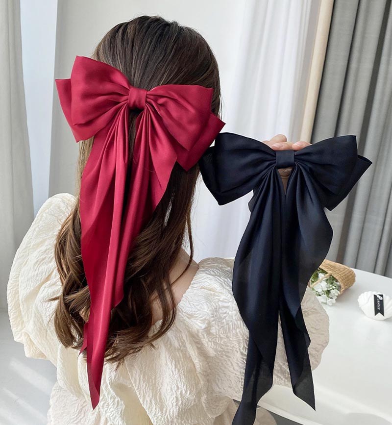 送料無料 ビッグ リボン ヘアアクセ リボン 大きいめ 発表会 バレッタ ビッグサイズ リボン ヘアクリップ りぼん 大 レディース 結婚式