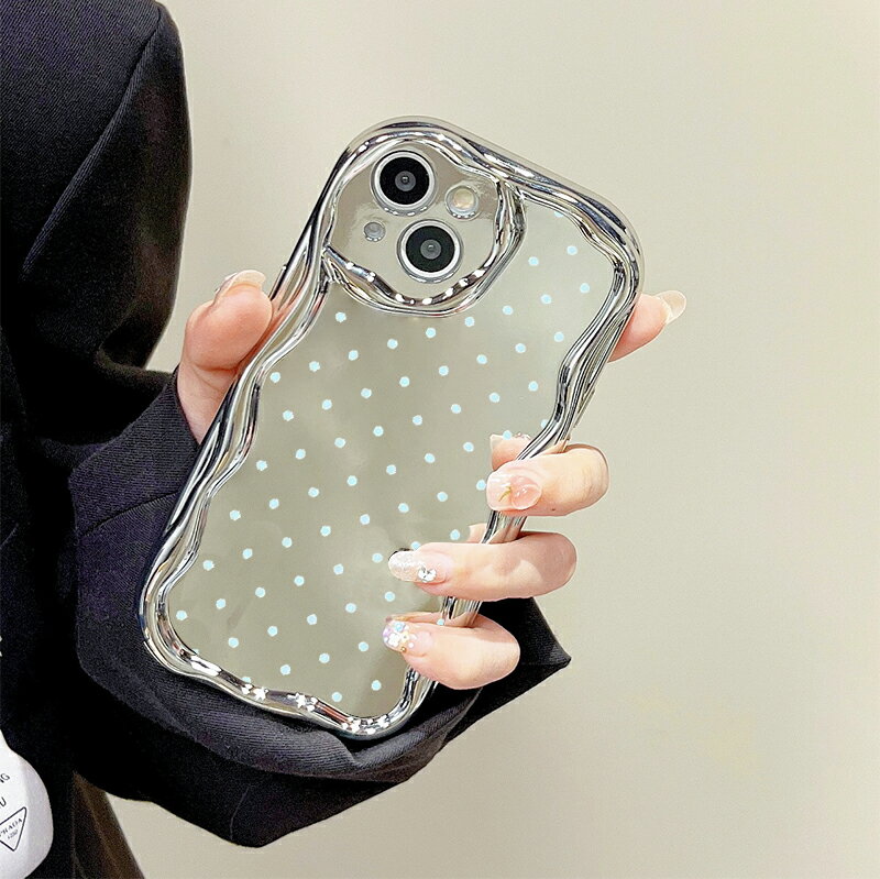 乐天商城 - ドット柄 スマホケース iPhoneケース 可愛いスマホケース 個性派ケース デザインケース メッキ加工クリームウェーブケース 対応 iPhone17 ケース iPhone16e iPhone17Pro ケース iPhone15 iPhone16 ケース iPhone14 iPhone12 iPhone13 mini