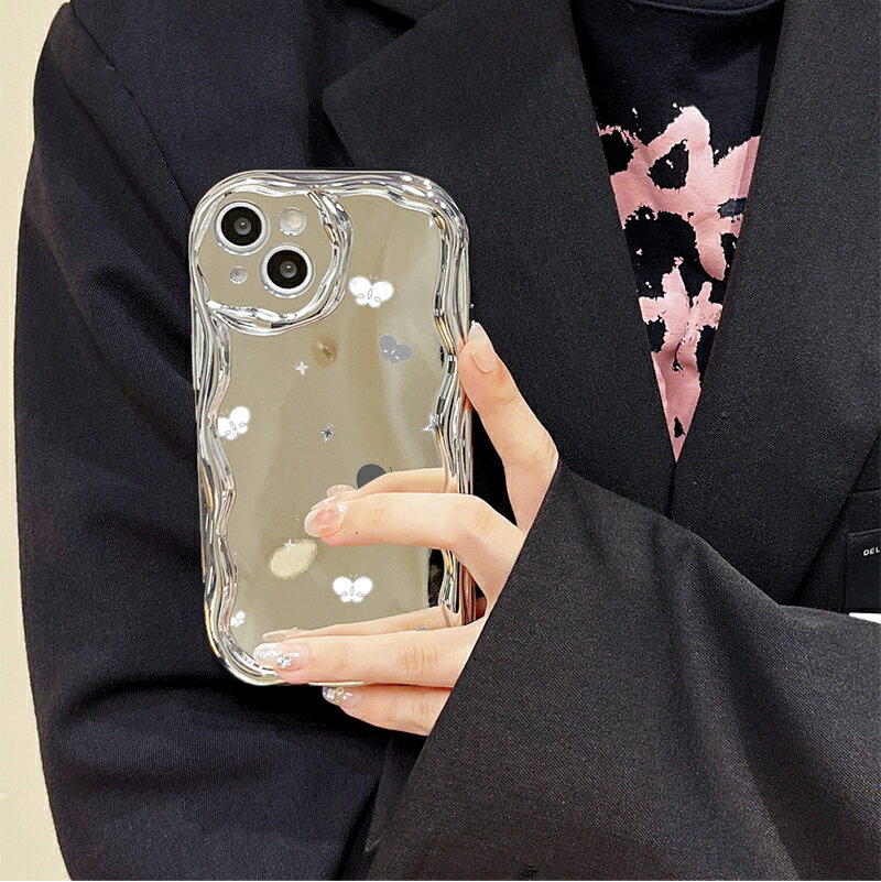 Rakuten - ドット柄 スマホケース iPhoneケース 可愛いスマホケース 個性派ケース デザインケース メッキ加工クリームウェーブケース 対応 iPhone17 ケース iPhone16e iPhone17Pro ケース iPhone15 iPhone16 ケース iPhone14 iPhone12 iPhone13 mini