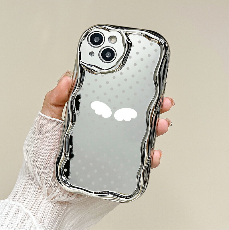 Rakuten - ドット柄 スマホケース iPhoneケース 可愛いスマホケース 個性派ケース デザインケース メッキ加工クリームウェーブケース 対応 iPhone17 ケース iPhone16e iPhone17Pro ケース iPhone15 iPhone16 ケース iPhone14 iPhone12 iPhone13 mini