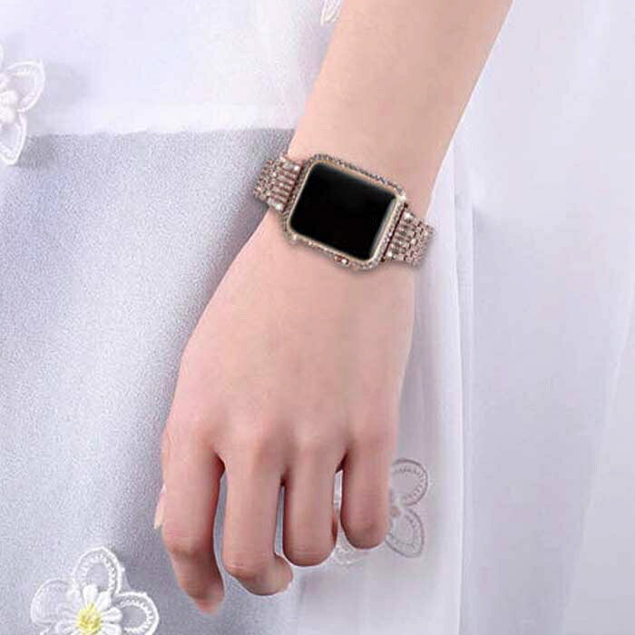 AppleWatchアップルウォッチ交換カバー高級感キラキララインストーン綺麗装飾エレガント38/40mm42/44mm