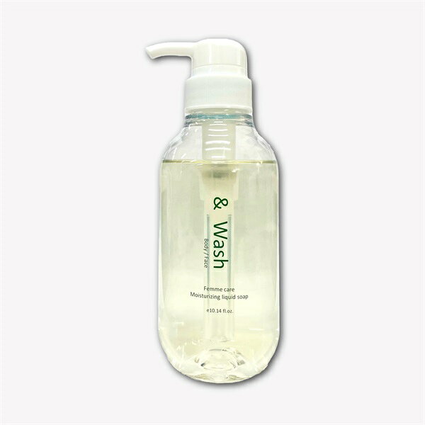 【商品詳細】ジェンダーレス リキッド洗浄料 300ml ポンプ 顔も身体もフェムケアも1本でできる 高保湿 リキッド洗浄料 1本で、洗顔 ・ ボディ・ デリケートゾーンにも使える ジェンダーレス リキッド洗浄料。 やわらかい泡立ちで、うるおいとみずみずしさを与えます。 優しいサボンのほのかな香り。 お肌に優しいフリー処方です。 アルコールフリー ／ パラベンフリー ／ エタノールフリー ／ 鉱物油フリー ／ 合成着色料フリー ／ 紫外線吸収剤フリー ／ シリコンフリー ／ サルフェートフリー ＜ご使用方法＞ 濡れたタオルやスポンジなどに適量を含ませ、十分泡立ててからご使用ください。 その後、よく洗い流してください。お顔にもお使いいただけます。 ＜留意点＞ お肌に合わないときはご使用をおやめください。お肌に異常が生じてないかよく注意してご使用ください。使用中、赤み、はれ、かゆみ、刺激、色抜け（白斑）や黒ずみなどの異常が現れた場合は、ご使用をおやめください。美容水の香りは素材由来のものです。また、パイナップルアレルギーのある方は、ご使用をおやめください。 ＜全成分＞ 水、オレフィン（C14‐16）スルホン酸Na、コカミドプロピルベタイン、コカミドDEA、カンゾウ根エキス、ヒポファエラムノイデス果実油、ローズマリー葉エキス、ツボクサエキス、テンチャエキス、プラセンタエキス、ビワ葉エキス、水溶性コラーゲン、プロパンジオール、クラドシホンノバエカレドニアエ多糖体、グリチルリチン酸2K、加水分解コンキオリン、ポリクオタニウム‐7、リンゴ酸、BG、フェノキシエタノール、安息香酸Na、EDTA‐2Na、香料 ＜保存方法＞ 高温多湿を避け、開封後はできるだけ早くご使用ください。また、小児の手の届かない所に保管してください。 ＜留意点＞ お肌に合わないときはご使用をおやめください。お肌に異常が生じてないかよく注意してご使用ください。使用中、赤み、はれ、かゆみ、刺激、色抜け（白斑）や黒ずみなどの異常が現れた場合は、ご使用をおやめください。美容液の色と香りは素材由来のものです。