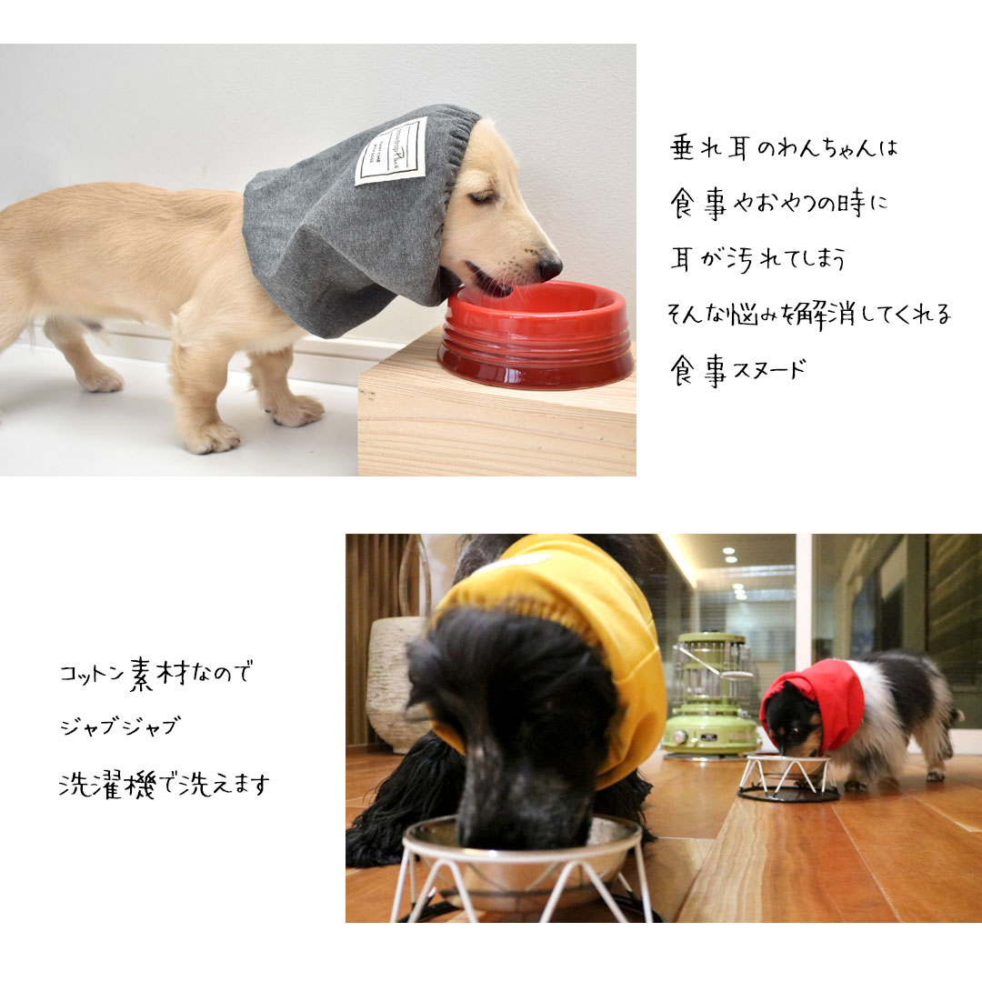 耳汚れ防止　ゴム紐調節可能　ペットスヌード　食事スヌード　犬　DOG　帽子 食事 散歩 犬の服 snowdrop　ゆうパケット対応 2