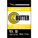 メーカー希望小売価格はメーカーカタログに基づいて掲載しています DOMINATOR（ドミネーター）　ワックスBUTTER 高フッ素配合生塗りワックス・容量：40g・適応温度：大気温度0℃以上、湿度の高い雪向け 大気温度が0℃以上で、湿度の高い雪に使用する高フッ素配合の静電気防止生塗りワックス。滑走ワックス塗布後に生塗りし、ドミテックスでよくのばし、ブラス＆ホースヘアコンビブラシで仕上げます。 SIZE:40g