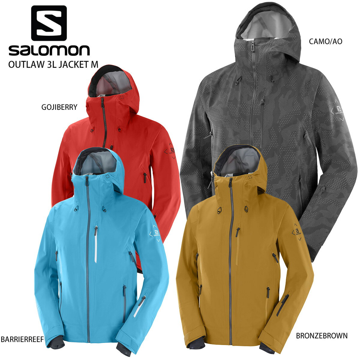 スキー ウェア メンズ レディース SALOMON サロモン ジャケット 2022 OUTLAW 3L JACKET M【旧モデル21-22】【MUJI】