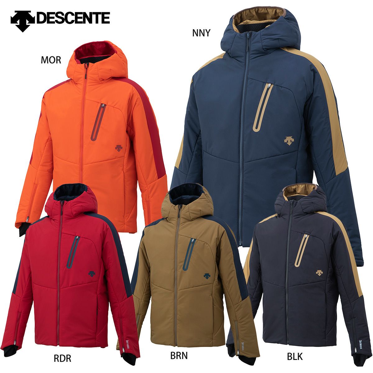 スキー ウェア メンズ レディース DESCENTE〔デサント ジャケット〕＜2022＞ DWMSJK76 S.I.O STRETCH PUFF HOODIE JACKET / PUFF 21-22 旧モデル