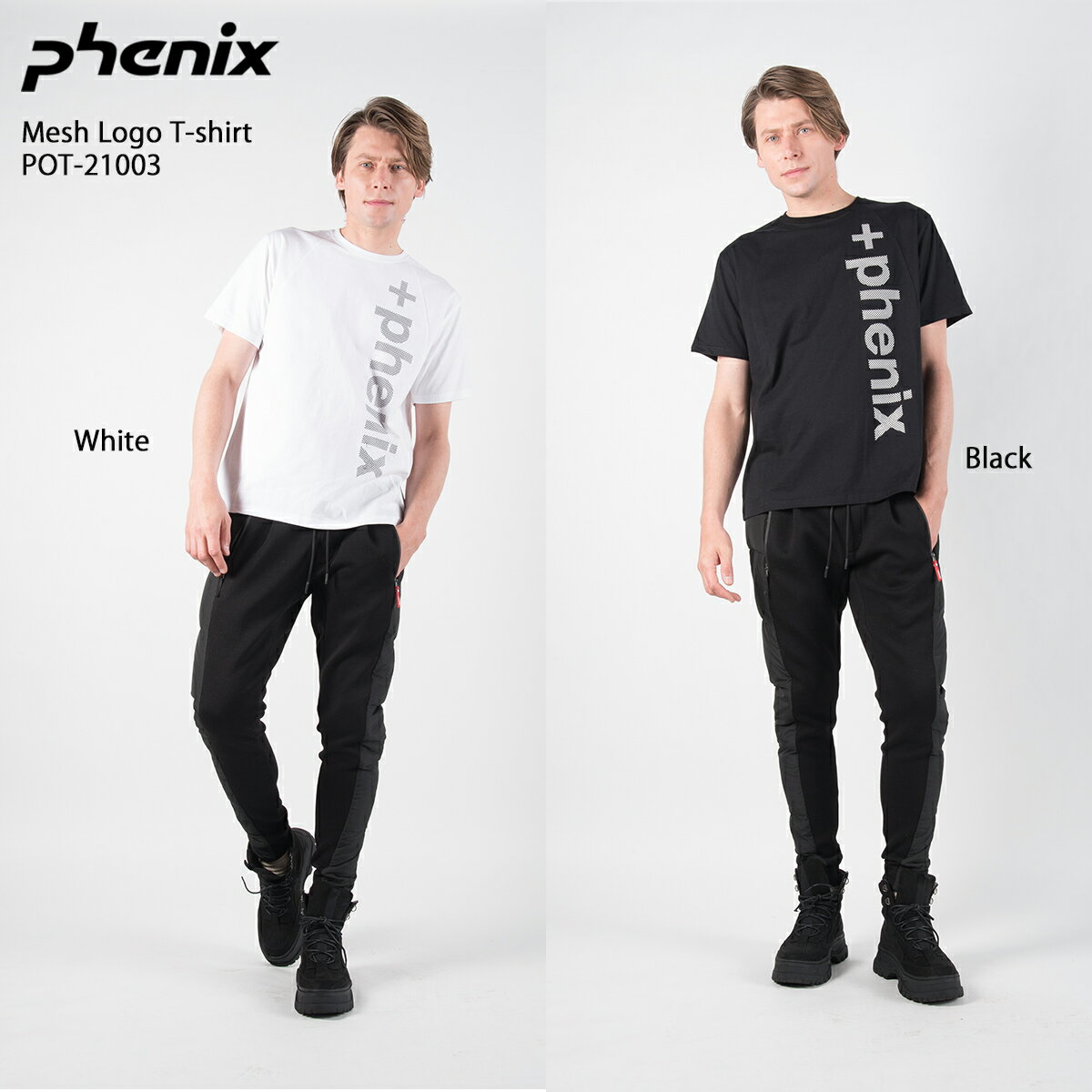 メーカー希望小売価格はメーカーカタログに基づいて掲載しています PHENIX フェニックス Tシャツ■Mesh Logo T-shirt/POT-21003　メッシュ ロゴ TシャツPHENIX フェニックス Tシャツ■Mesh Logo T-shirt / POT-21003　メッシュロゴ Tシャツ素材綿50%,ポリエステル50%・アーバンストリートスタイル・ロゴのプリントのみのシンプルなデザイン・フロントのロゴはラバープリント・適所にメッシュ素材を使用・軽量でドライな着心地サイズS（着丈68cm　肩幅44cm　身幅52cm　袖丈20cm）M（着丈70cm　肩幅46cm　身幅54cm　袖丈21cm）L（着丈72cm　肩幅48cm　身幅56cm　袖丈22cm）XL（着丈74cm　肩幅50cm　身幅58cm　袖丈23cm）XXL（着丈76cm　肩幅52cm　身幅60cm　袖丈24cm）※実測値のため、多少の誤差はご容赦ください。COLOR:black/whiteスキー タナベスポーツ お買い得ラス1セール