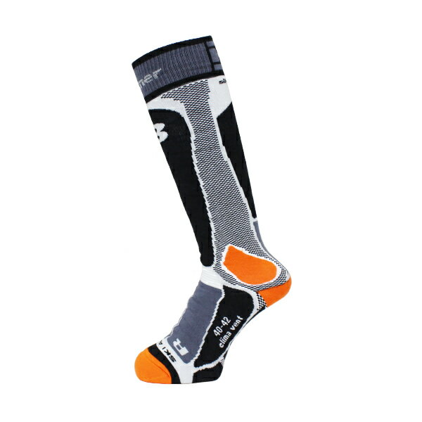 Berkner〔ベルクネル ソックス スキー靴下〕＜2019＞ SOCKS SKI ALPIN〔GREY/ORANGE〕