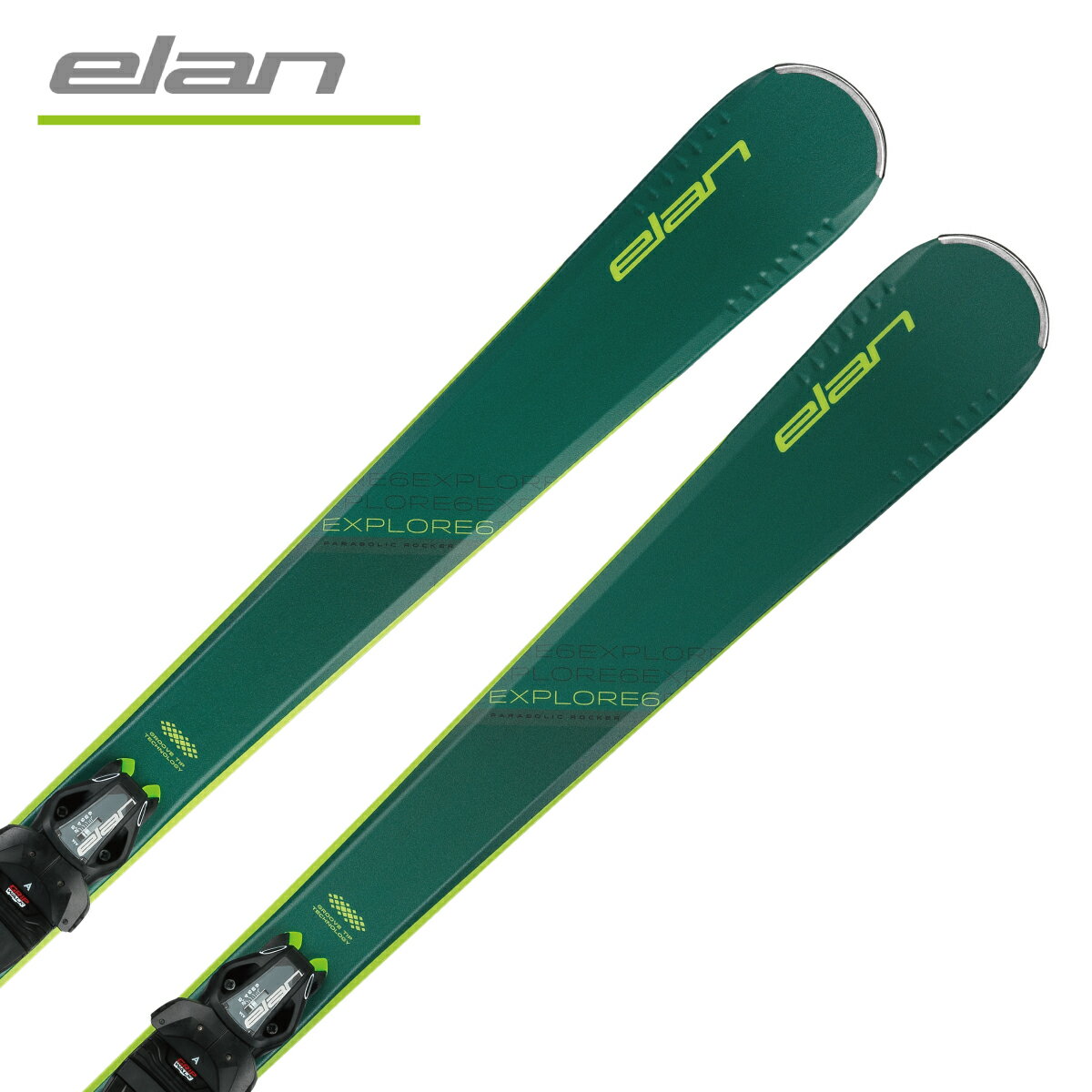 スキー板 メンズ レディース ELAN エラン ＜2024＞ EXPLORE 6 GREEN ＋ LIGHT SHIFT ＋ EL 9.0 GW SHIFT BLK/BLK [ABLKLA23]【金具付き・取付送料無料】 2023-2024 NEWモデル