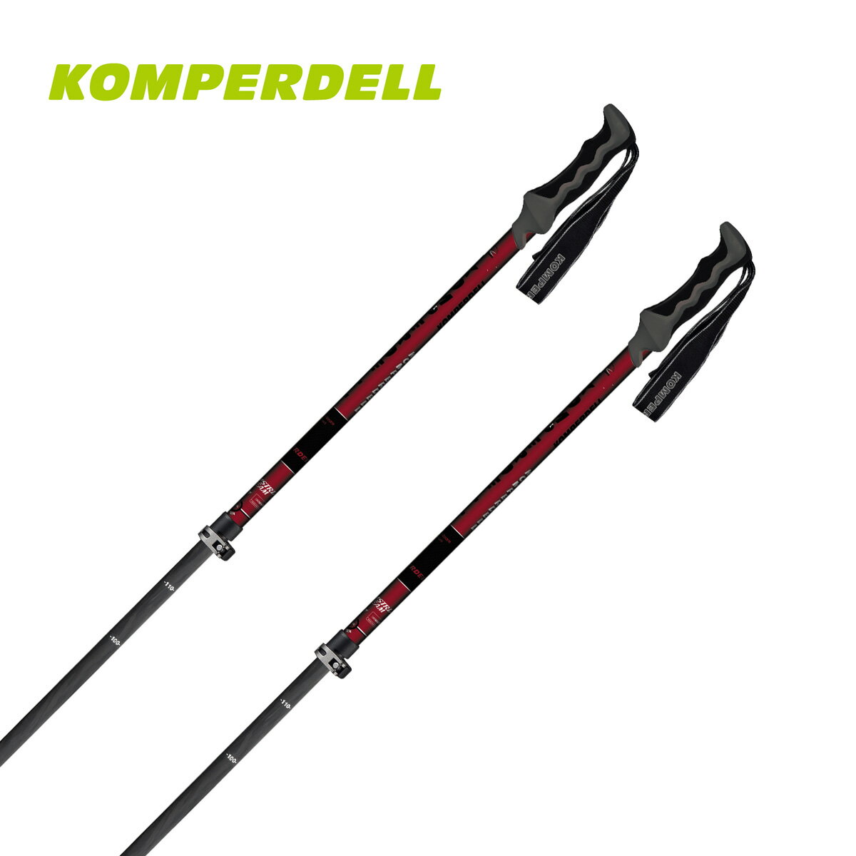 KOMPERDELL コンパーデル スキーポール ストック メンズ レディース 伸縮式ストック アルミ カーボン＜2024＞CARBON PRO VARIO　JAPAN RED2 2023-2024 NEWモデル