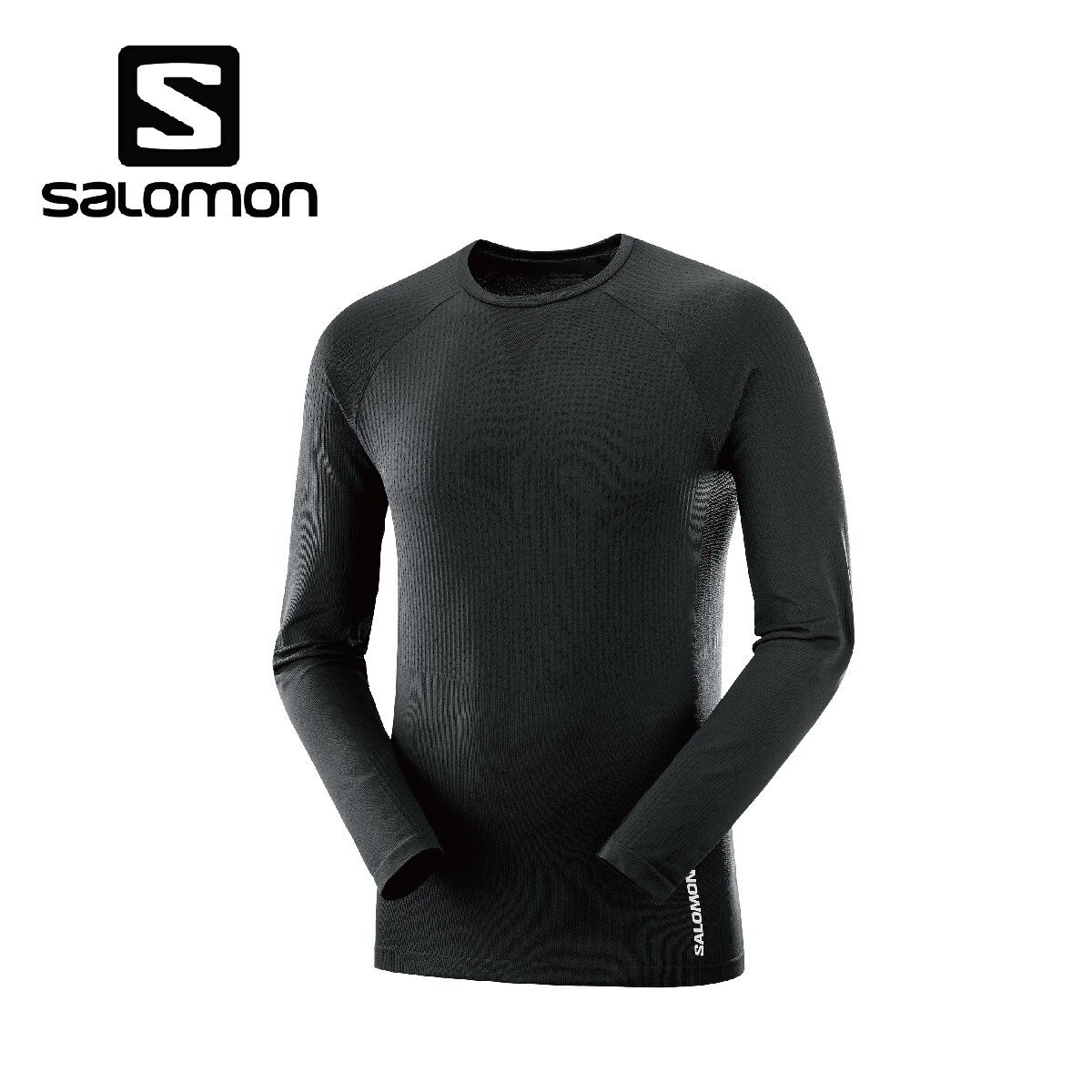 メーカー希望小売価格はメーカーカタログに基づいて掲載しています SALOMON サロモン スキーウェア■SENSE LS TEE M　軽量シームレスTシャツカラー・DEEP BLACK / LC1878100Apparel & Gear・Men's Long Sleeve T-Shirt・Weight : 140gSENSE OVER SEASONの長袖Tシャツは、超軽量のリサイクル素材とシームレス技術を組み合わせ、 高度な水分管理を実現しています。まるで何も着ていないかのような速さを実現しました。サイズS | M | L※メーカー企画書の情報で商品登録を行っておりますので実物と商品名が異なる場合がございます。
