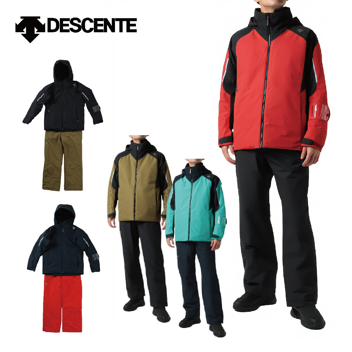 DESCENTE デサント スキーウェア 上下セット ＜2023＞ DWMUJH70 / MEN'S SUIT 22-23 旧モデル