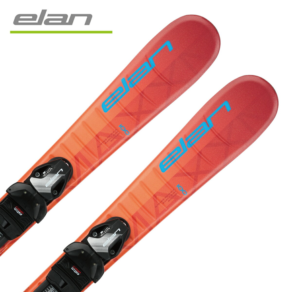 スキー板 キッズ ジュニア ELAN エラン ＜2024＞ MAXX ORANGE JRS ＋ Junior Shift ＋ EL 4.5 GW CA JRS BLK [AFDKKD23]【金具付き・取付送料無料 グリップウォーク対応】 2023-2024 NEWモデル