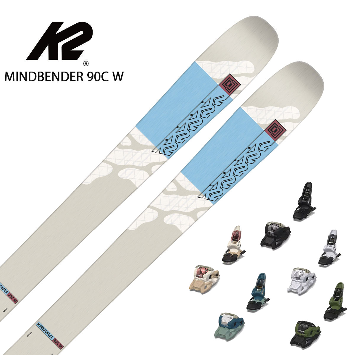 スキー板 レディース K2 ケーツー ＜2024＞ MINDBENDER 90C W[S230302801] + ＜23＞SQUIRE 11【金具付き・取付送料無料 グリップウォーク対応】 2023-2024 NEWモデル