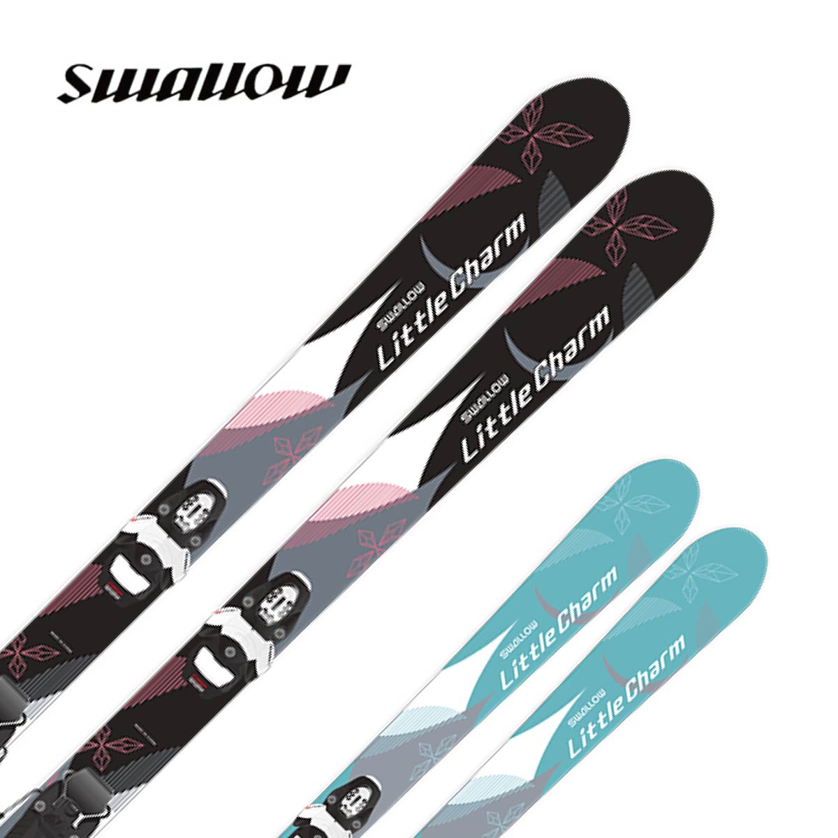 SWALLOW スワロー スキー板 キッズ ジュニア ＜2026＞ LITTLECHARM / [PS-10J] + TEAM 4 GW プレート/ビンディング セット 取付無料 グリップウォーク対応
