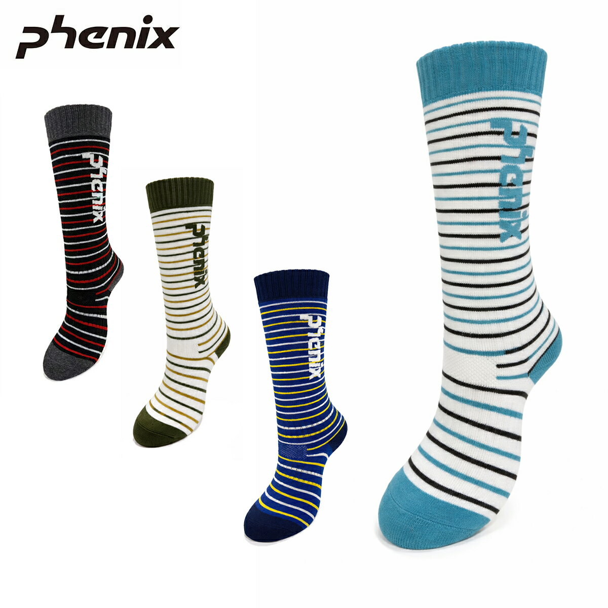 PHENIX フェニックス スキーソックス キッズ ジュニア＜2026＞Multi Border Ski Socks / ESB25SO81