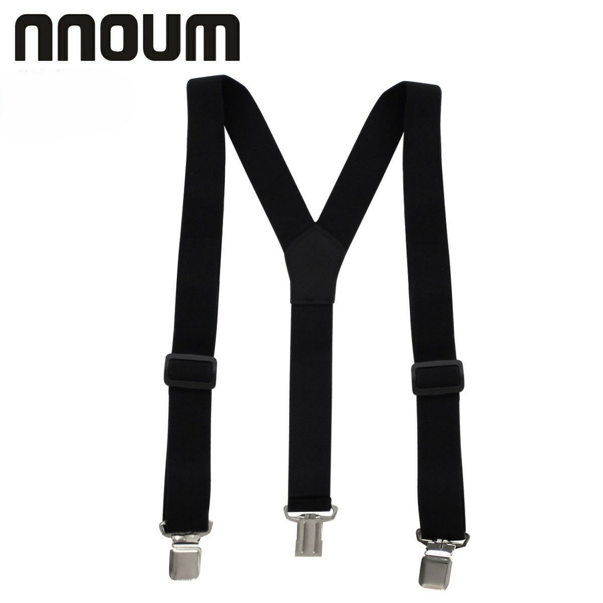 スキーウェア サスペンダー メンズ レディース NNOUM ノアム サイズ調節可能 黒 ブラック NN24BAZ01M おしゃれ 吊りバンド ゴムベルト