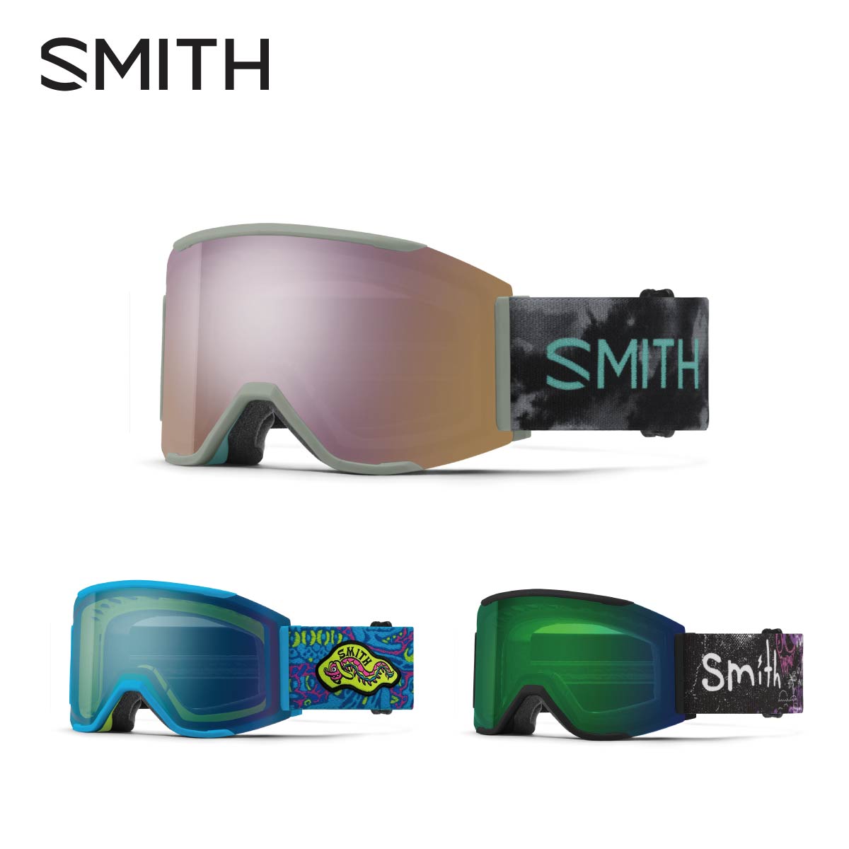 SMITH スミス スキーゴーグル メンズ レディース＜2026＞Squad MAG / スカッドマグ【ASIAN FIT】【スペアレンズ付】【ミラー】 日本正規品