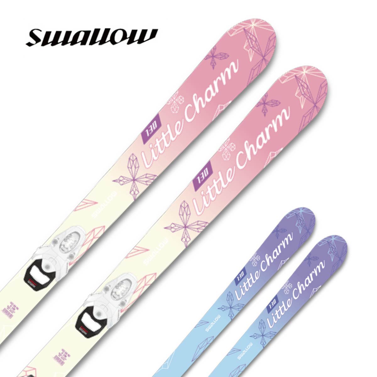 SWALLOW スワロー スキー板 キッズ ジュニア＜2025＞LITTLE CHARM リトルチャーム + TEAM 4 GW プレー..