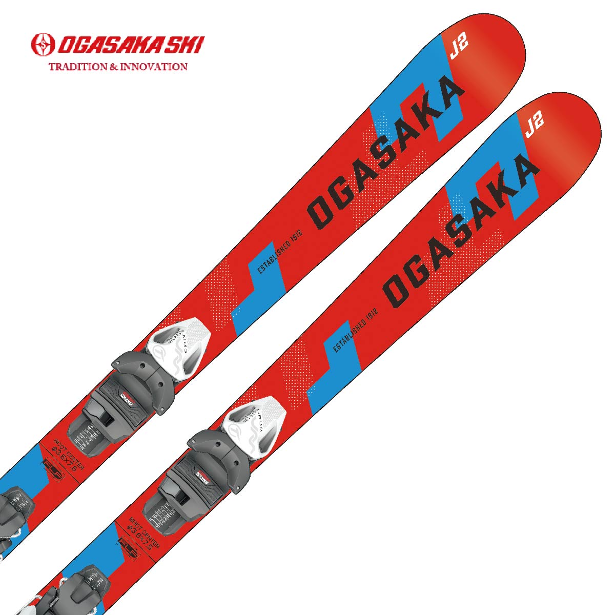 OGASAKA オガサカ スキー板 キッズ ジュニア ＜2027＞ JUNIOR 〔ジュニア〕J-2 + JRS 4.5GW ビンディングセット 取付無料 グリップウォーク対応