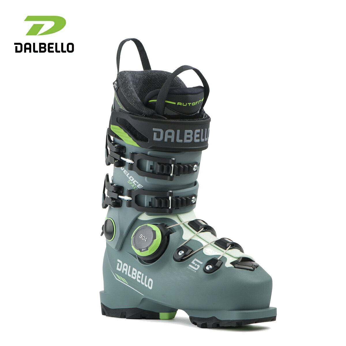 メーカー希望小売価格はメーカーカタログに基づいて掲載しています DALBELLO ダルベロ スキーブーツ■【D250310510】VELOCE SPACE 95 W ヴェローチェ スペース 95 Wフレックス（硬さ）：95ラスト（幅）：101mmCOLOR・BASALT-MATCHA MILKSIZE・23.5cm、24.5cm、25.5cm、26.5cm、27.5cmFor all those categories, in which a high level of power, precision and control is demanded, we built the boots with the traditional overlap construction. The architecture constists of two parts - lower shell and upper cuff - and transmits the power directly to the ski and binding. The defined flex and the traditional power-rebound enable precise control and work perfectly on groomed slopes.製品詳細・特性：Intermediate / Advanced・フィットシステム：MyFit・ラスト幅：Medium（100-102 Last）・シェル：PU・カフ：DB Hyperlite・ライナー：SPACE IF W・ストラップ：Power Strap 40mm・ISO規格：ISO 23223・性別:レディース※メーカー企画書の情報で商品登録を行っております。予告なしに商品名と仕様変更される場合がございます。