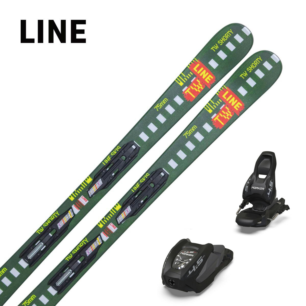 Board - LINE ライン スキー板 キッズ ジュニア＜2026＞TOM WALLISCH SHORTY [LN2510120] + FDT 4.5 BLACK S 70MM ビンディング セット 取付無料