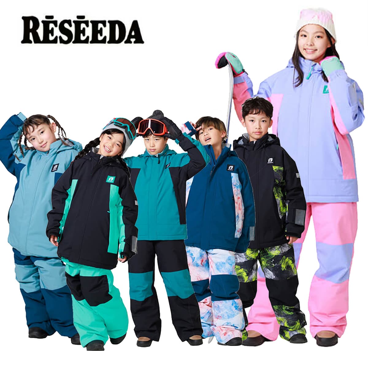 メーカー希望小売価格はメーカーカタログに基づいて掲載しています RESEEDA レセーダ スキーウェア 上下セット■RES78201 JUNIOR SUITジュニアスーツ少し大きめのサイズ感が、フリースタイルでかっこいい脇や膝の配色部分がワンポイントでオシャレ♪耐水圧：10,000mm【ジャケット】・着脱フード・フードシャーリング・笛引き手・起毛トリコット・袖丈＋着丈調整機能・反射ワッペン・パスケース・お名前タグ・裾ドローコード・ZIPポケット・背裏部分蓄熱裏地【パンツ】・着脱サスペンダー・ウエストアジャスター・サイズ調整機能・ノンシームヒップ・エッジガード・インナースパッツCOLOR・BLK×LIM・NVY×RED・GRN×BLK・SAX×NVY・LIL×PNK・BLK×MNTSIZE130/140/150/160※メーカー企画書の情報で商品登録を行っております。予告なしに商品名と仕様変更される場合がございます。